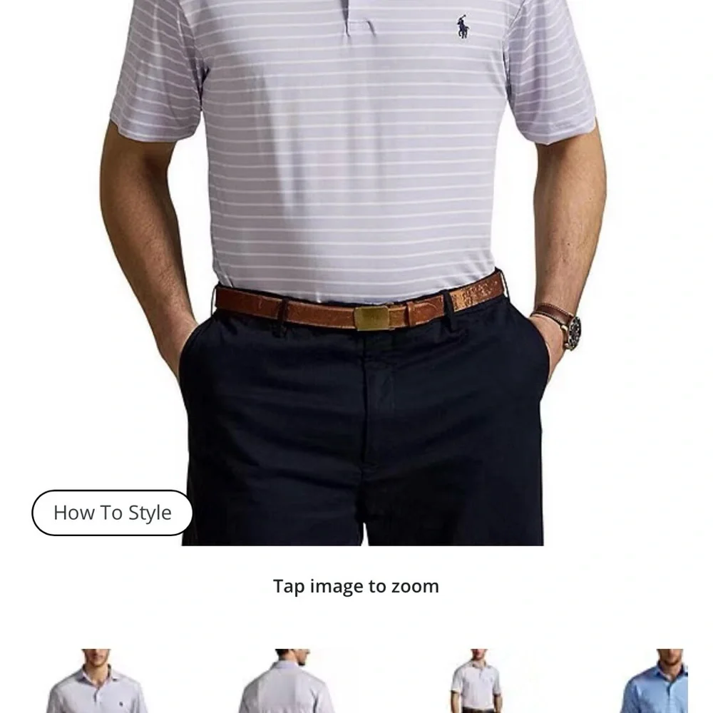 Polo by Ralph Lauren Men's White Striped Shirt